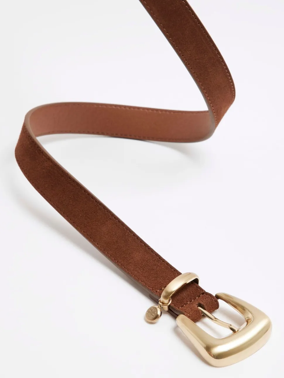 River Island Brown Bubble Buckle Suede Belt