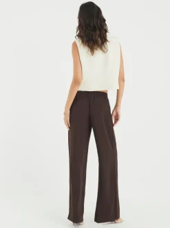River Island Brown Elasticated Smart Joggers