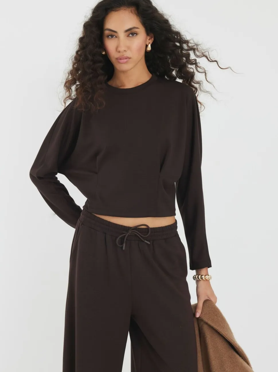 River Island Brown Premium Batwing Sweatshirt