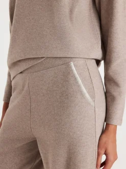 River Island Brown Whipstitch Cosy Wide Leg Joggers