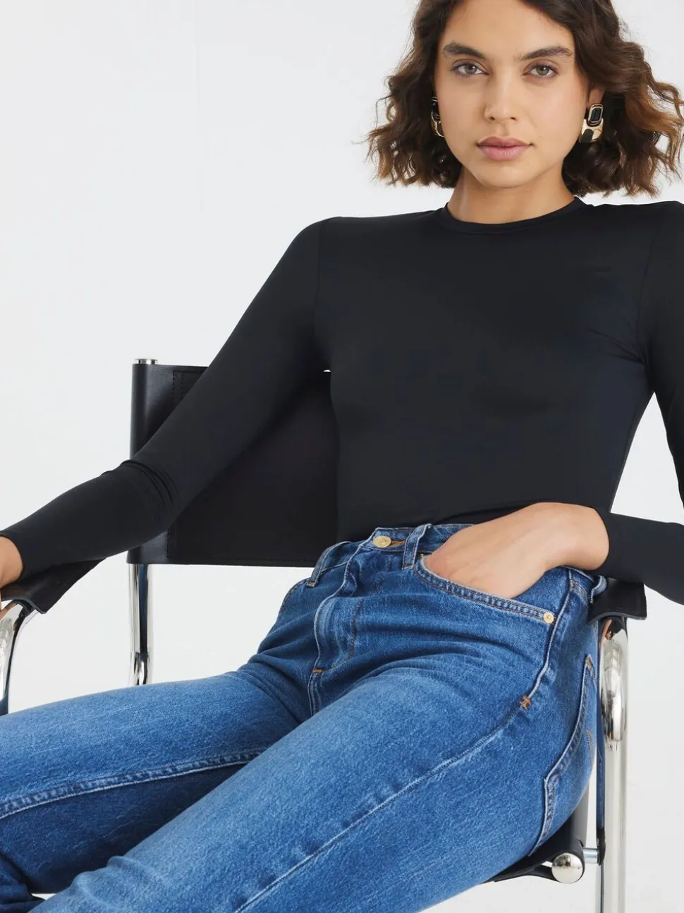 River Island Brown/Black Long Sleeve Crew Neck Bodysuits 2 Pack