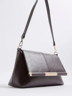River Island Burgundy Bar Front Clutch Bag