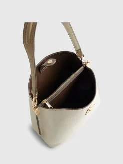 River Island Cream Lock Front Bucket Bag