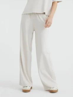 River Island Cream Premium Wide Leg Joggers