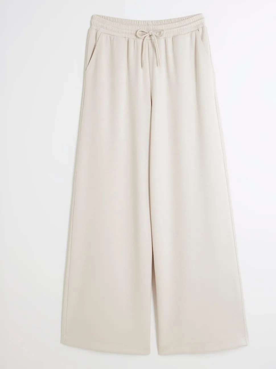River Island Cream Premium Wide Leg Joggers