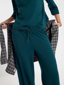 River Island Green High Waisted Premium Wide Leg Joggers