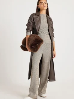 River Island Grey Texture Wide Leg Relaxed Bottoms