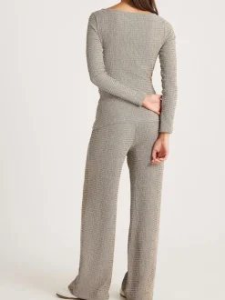 River Island Grey Texture Wide Leg Relaxed Bottoms
