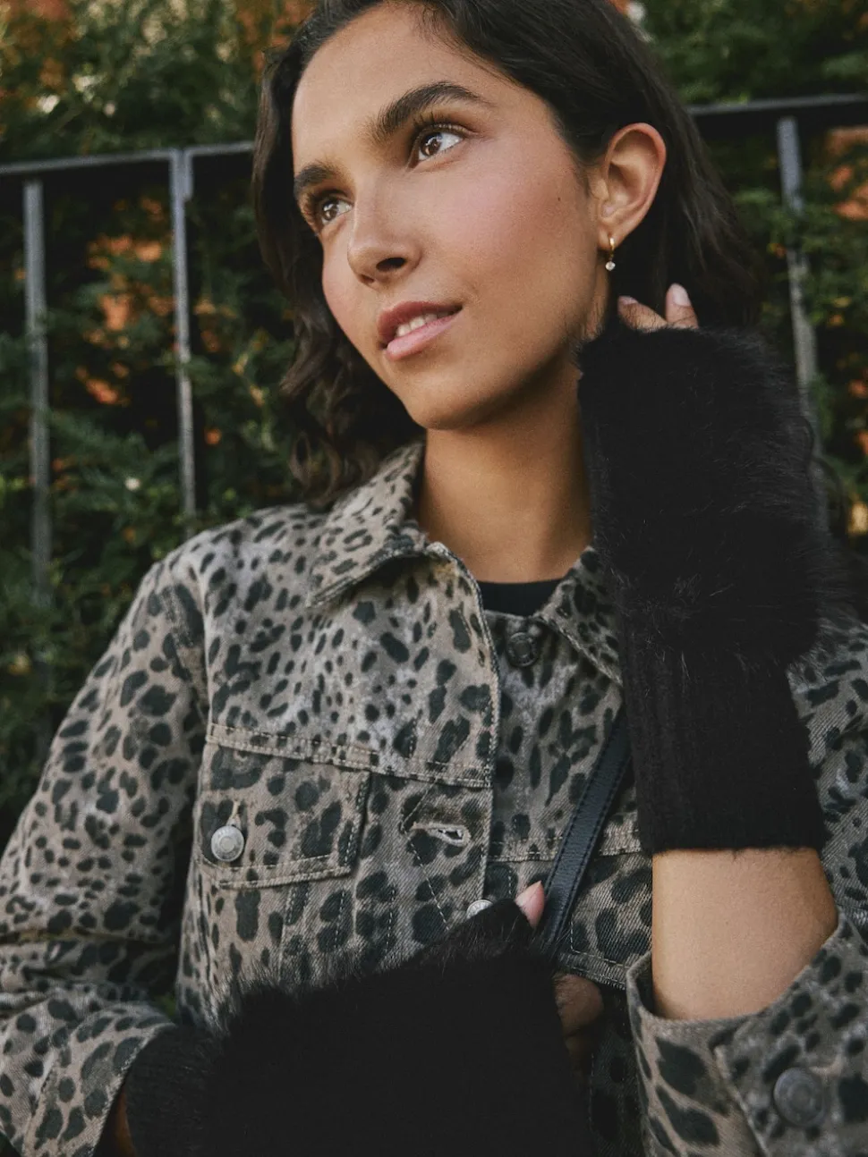 Rockett St George Black Faux Fur Handwarmers Gloves