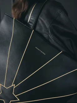 Rockett St George Black Gold Star Large Tote Bag
