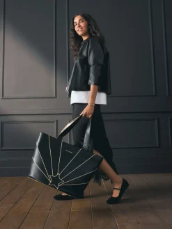 Rockett St George Black Gold Star Large Tote Bag