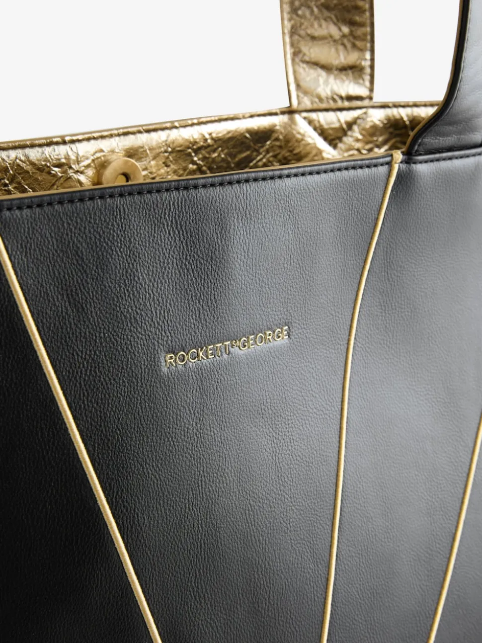Rockett St George Black Gold Star Large Tote Bag