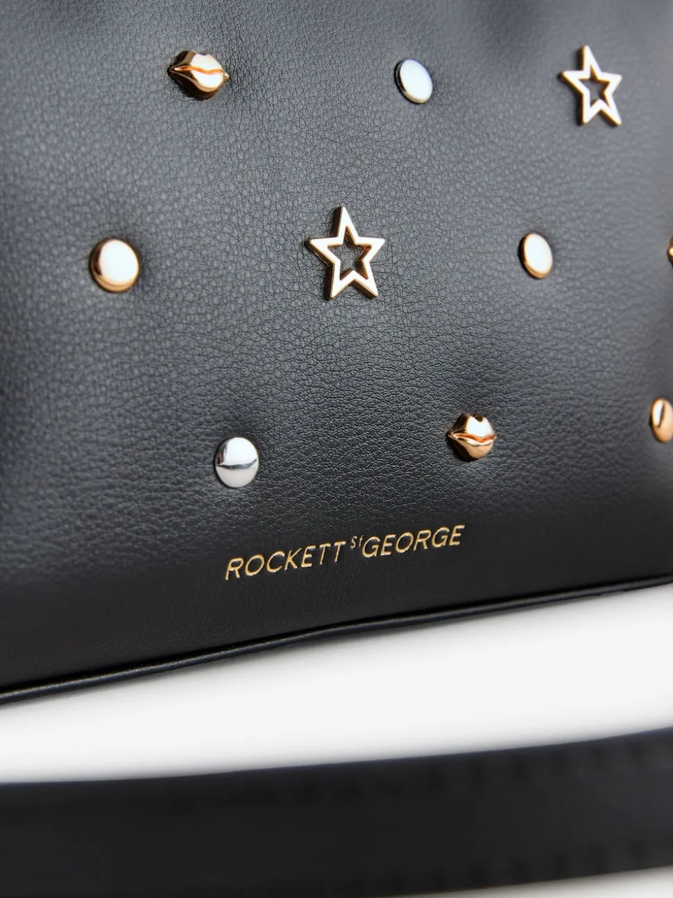 Rockett St George Black Icon Stud Cross-Body Bag