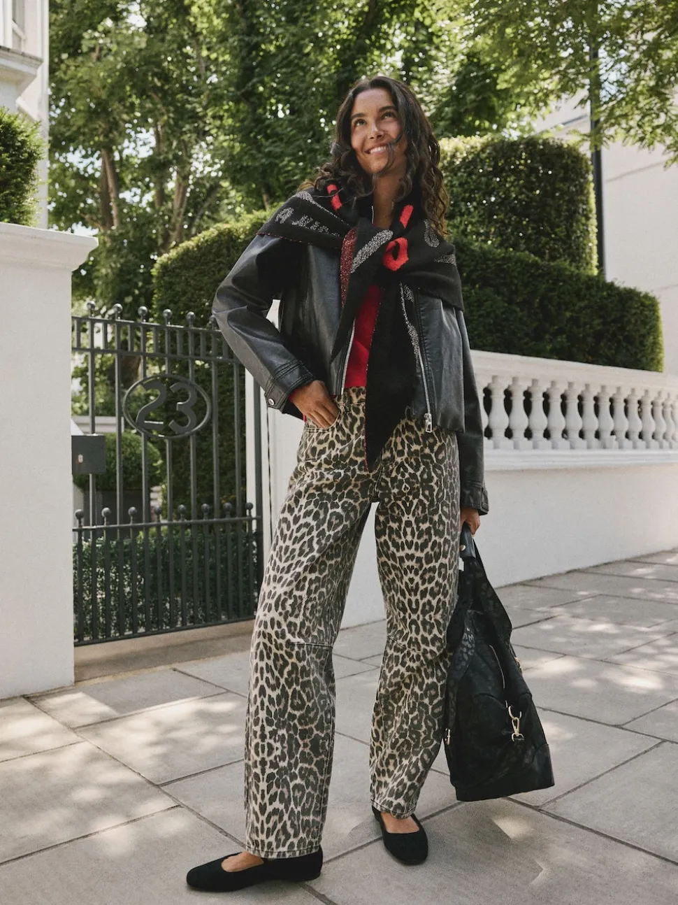 Rockett St George Black/Red Lips Midweight Scarf