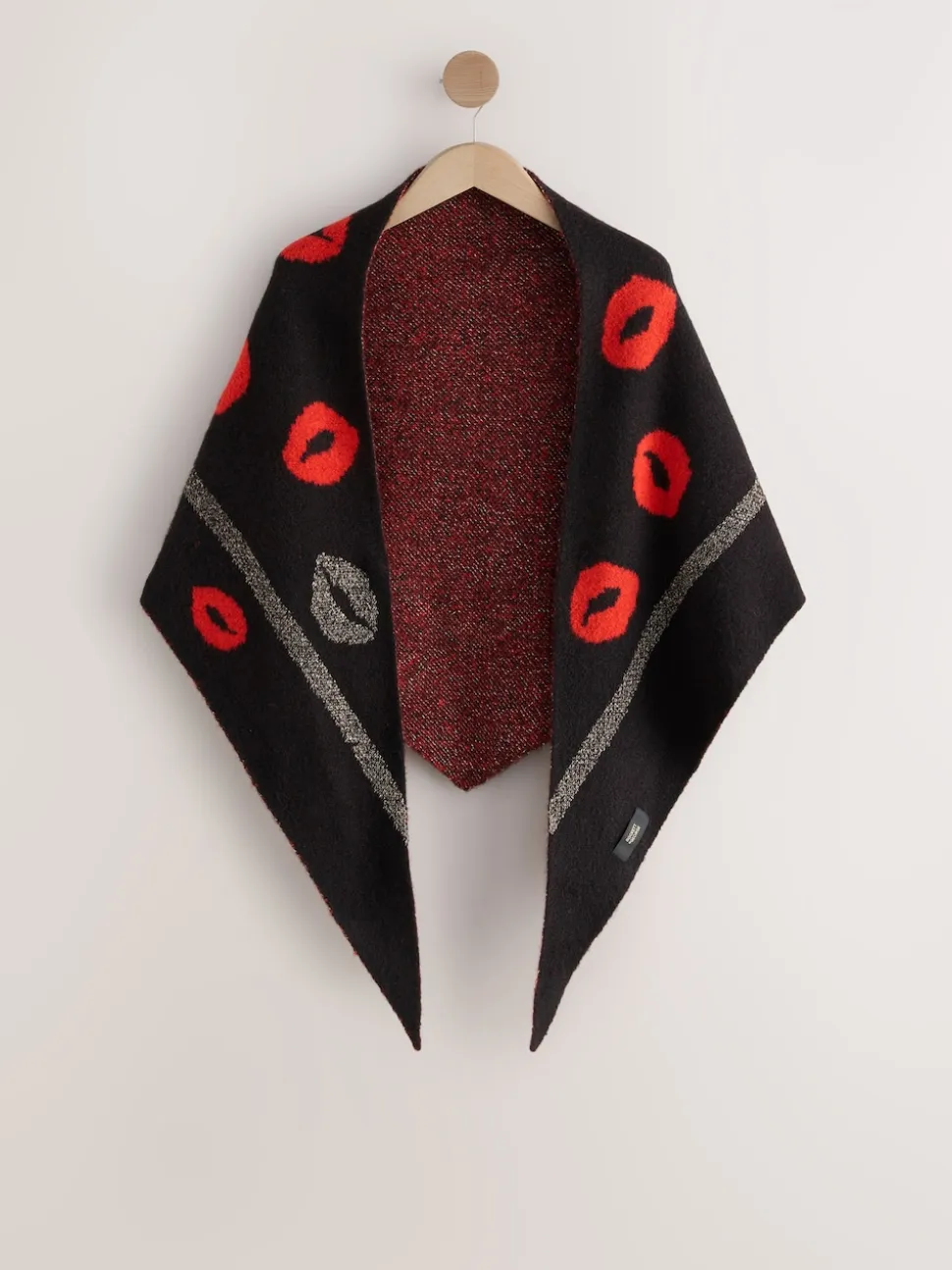 Rockett St George Black/Red Lips Midweight Scarf