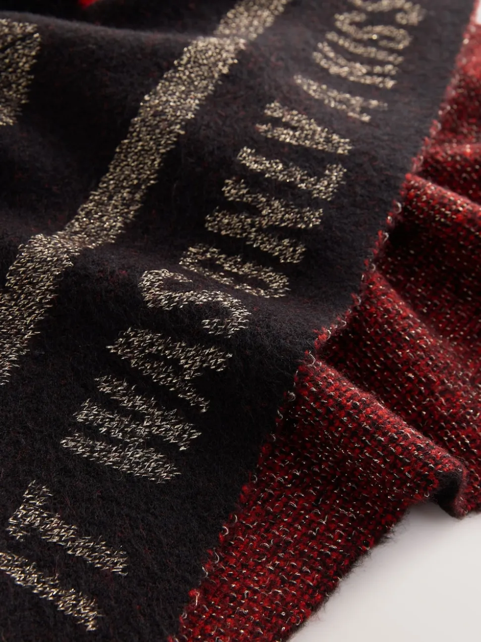 Rockett St George Black/Red Lips Midweight Scarf