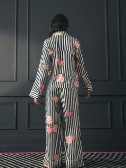 Rockett St George Black/White Flower Power Tie Side Pyjamas