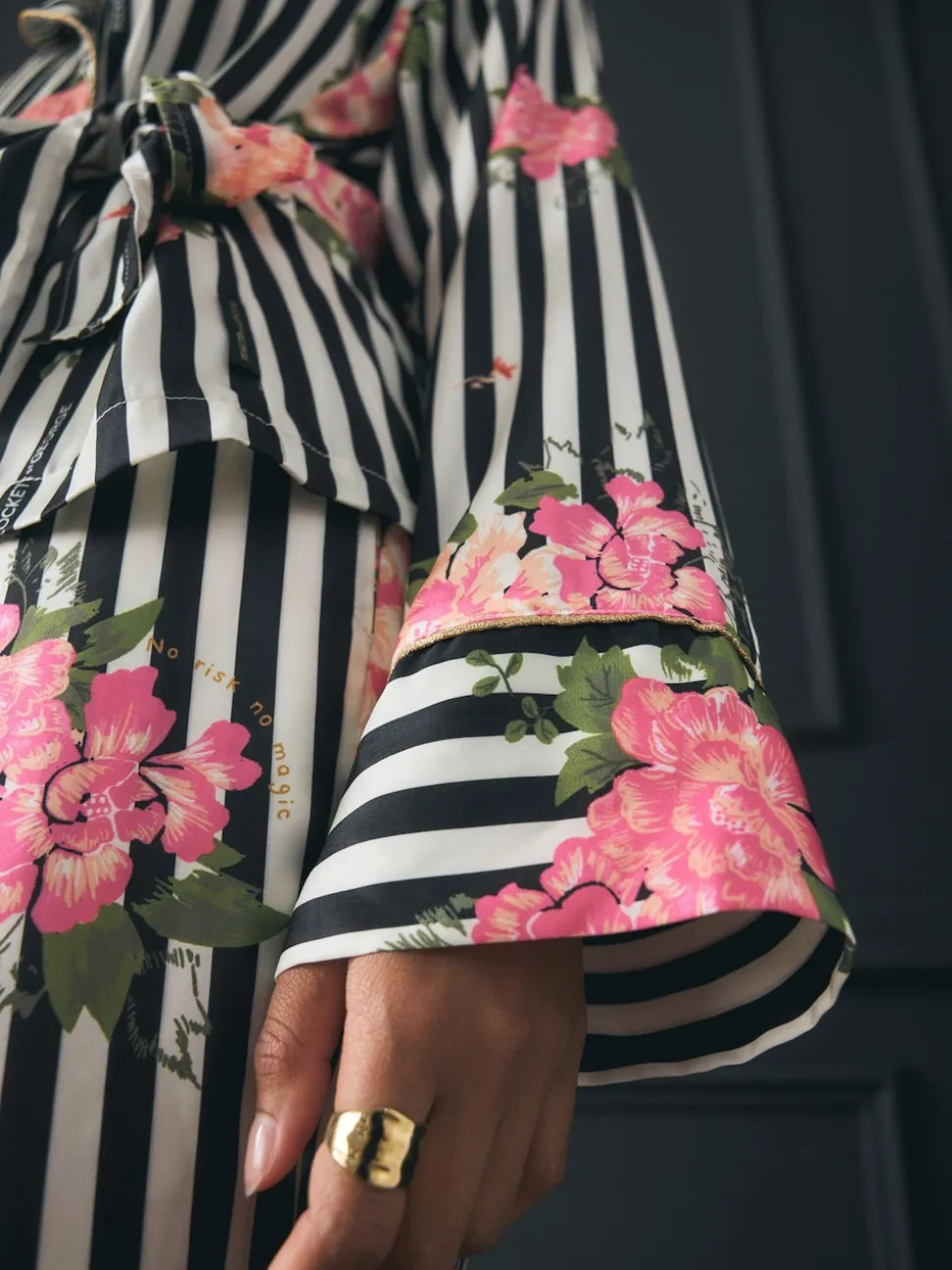 Rockett St George Black/White Flower Power Tie Side Pyjamas
