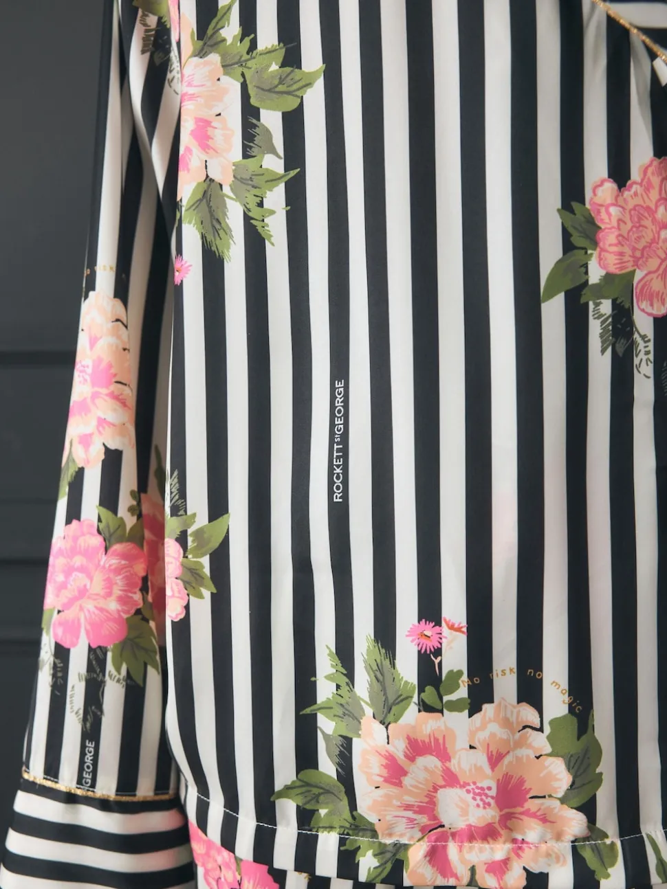 Rockett St George Black/White Flower Power Tie Side Pyjamas