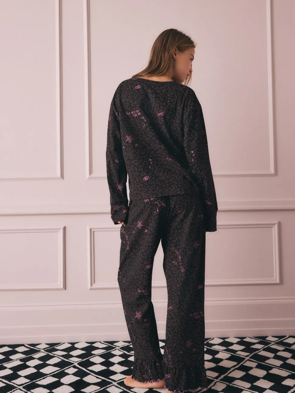 Rockett St George Chocolate Brown Leopard Tattoo Twosie Pyjamas