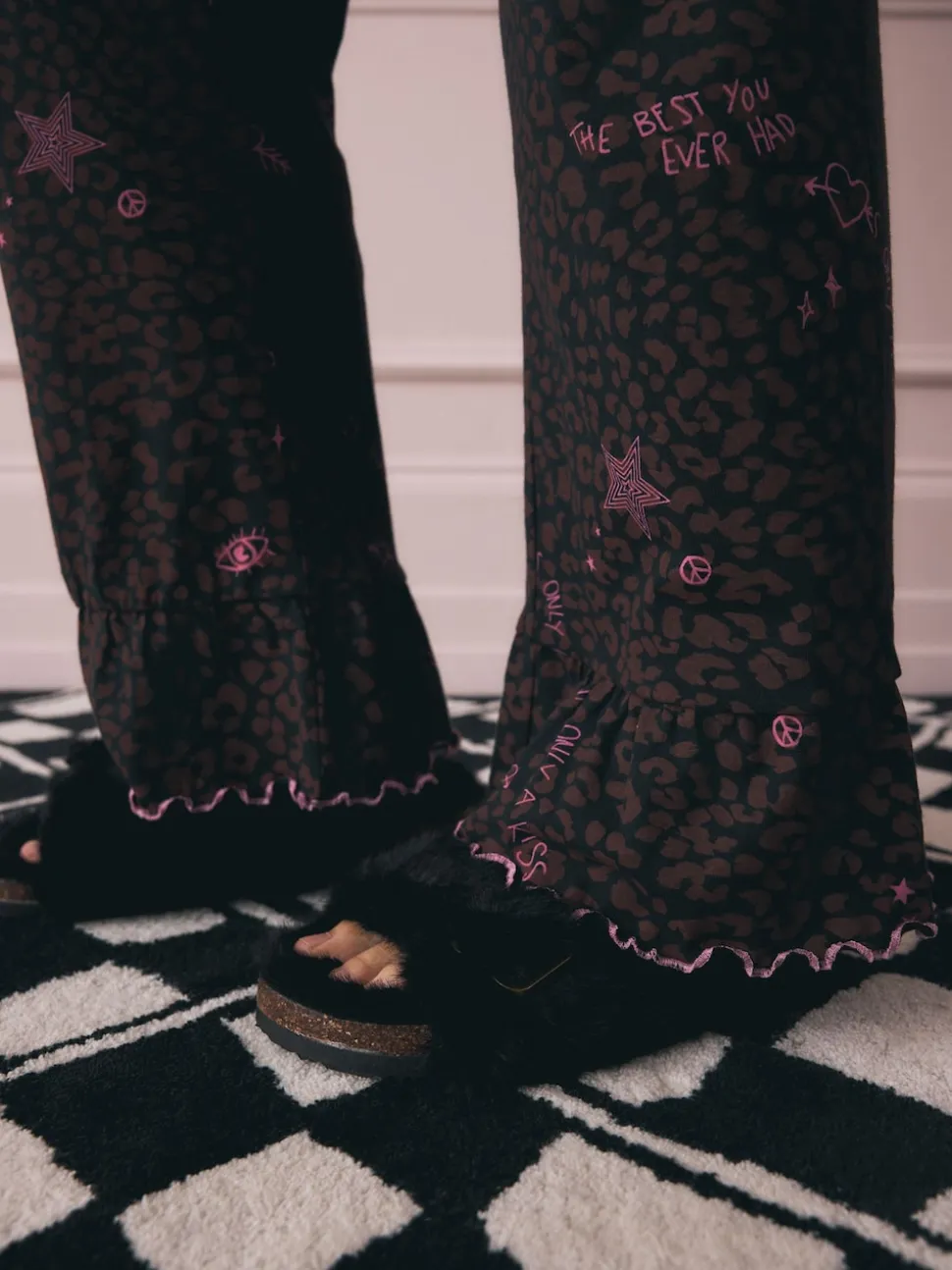 Rockett St George Chocolate Brown Leopard Tattoo Twosie Pyjamas