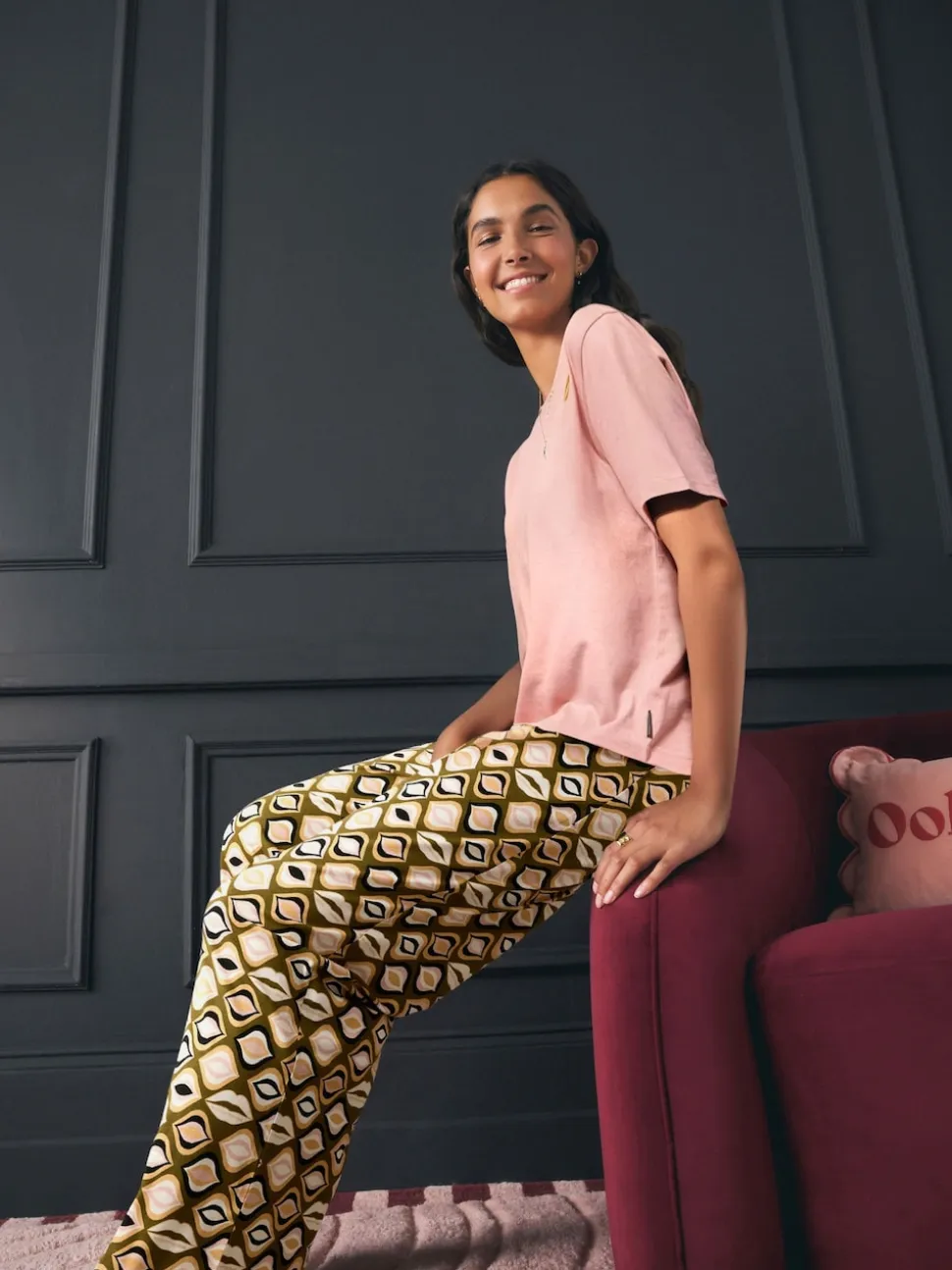 Rockett St George Khaki Green Lips Jersey Pyjamas