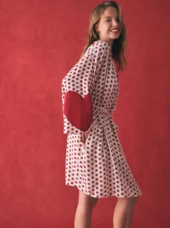 Rockett St George Red/White Polka Dot Hearts Short Robe