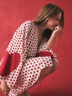 Rockett St George Red/White Polka Dot Hearts Short Robe