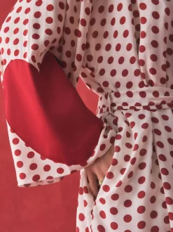 Rockett St George Red/White Polka Dot Hearts Short Robe