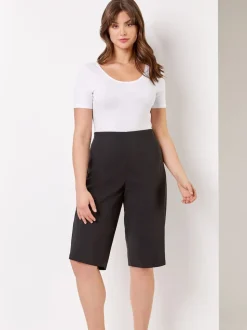 Roman Black Knee Length Stretch Shorts