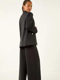 Roman Black Petite Pocket Detail Stretch Blazer