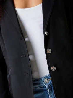 Roman Black Stretch Button Detail Blazer