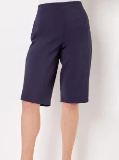 Roman Blue Knee Length Stretch Shorts