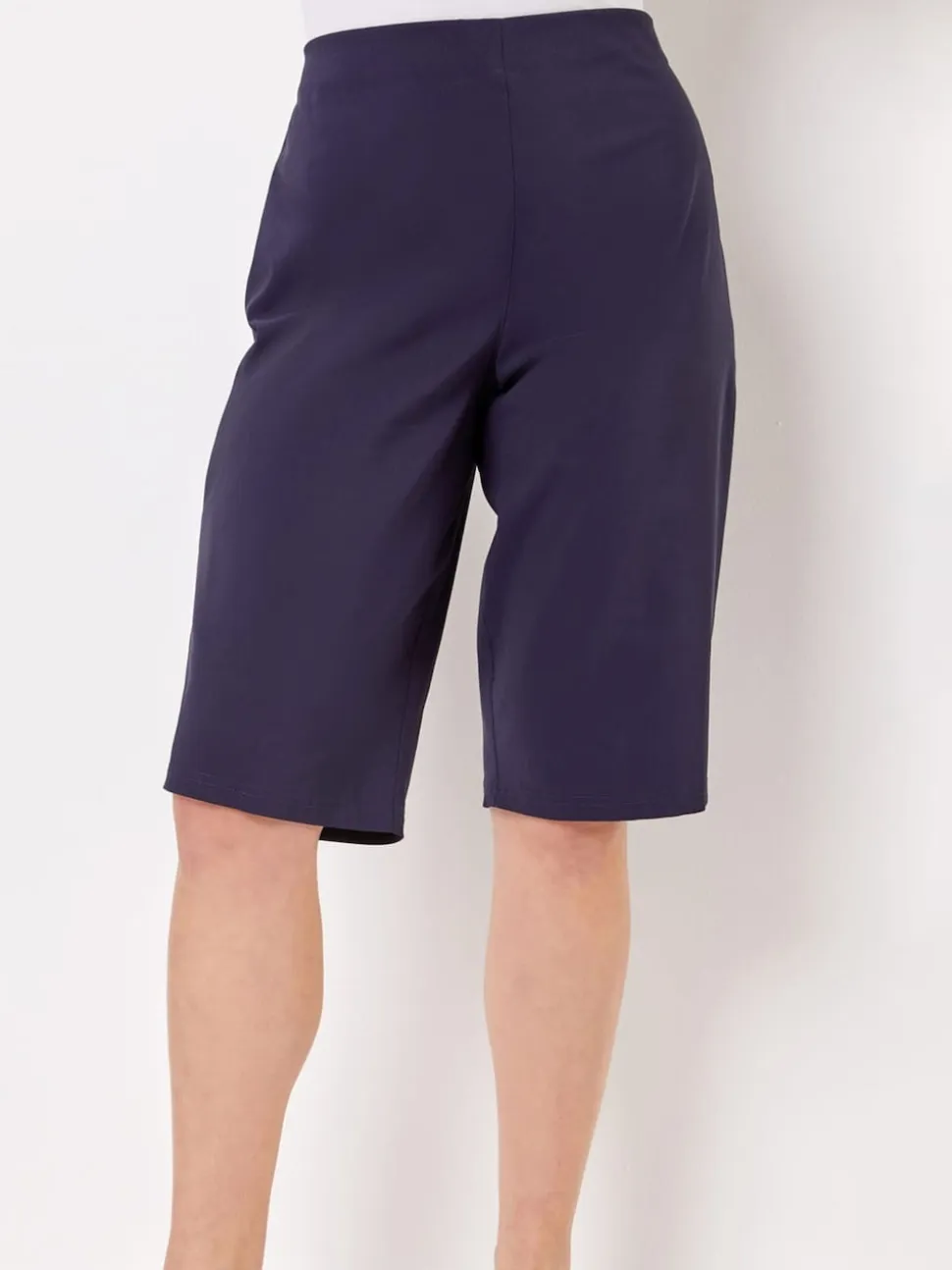 Roman Blue Knee Length Stretch Shorts