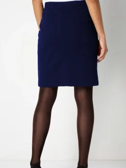 Roman Blue Short Textured Jersey Skirt