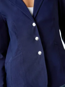Roman Blue Stretch Button Detail Blazer
