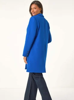 Roman Blue Tailored Single Breasted Coat