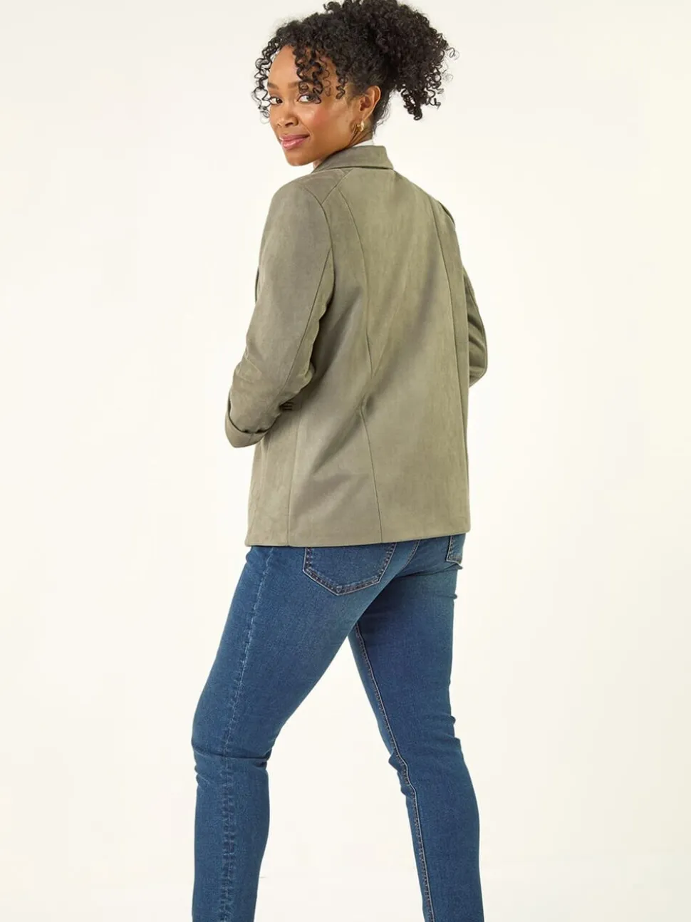 Roman Green Petite Suedette Blazer