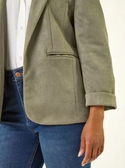 Roman Green Petite Suedette Blazer