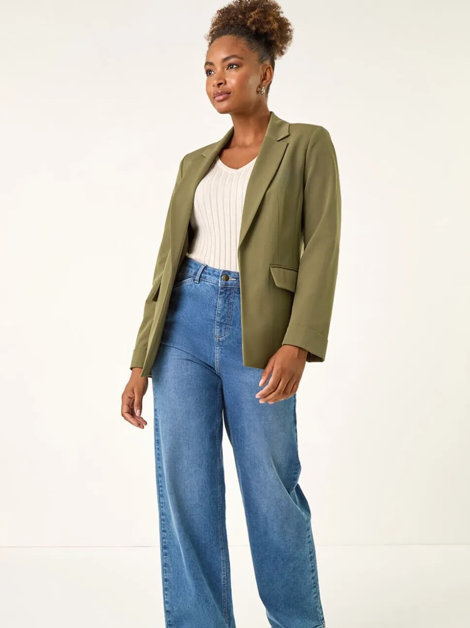 Roman Green Tailored Collar & Revere Blazer