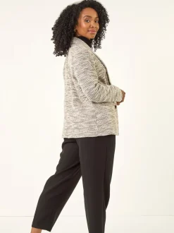 Roman Natural Petite Collared Boucle Jacket