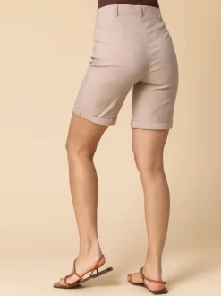 Roman Natural Turned Hem Stretch Shorts