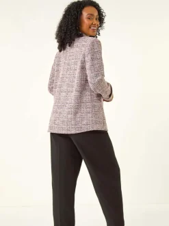 Roman Pink Petite Boucle Stretch Blazer