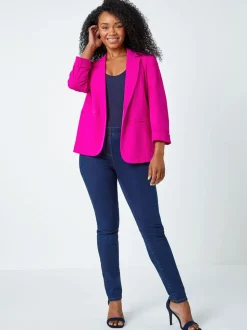 Roman Pink Petite Classic Stretch Blazer