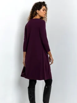 Roman Purple A-Line Pocket Detail Swing Dress
