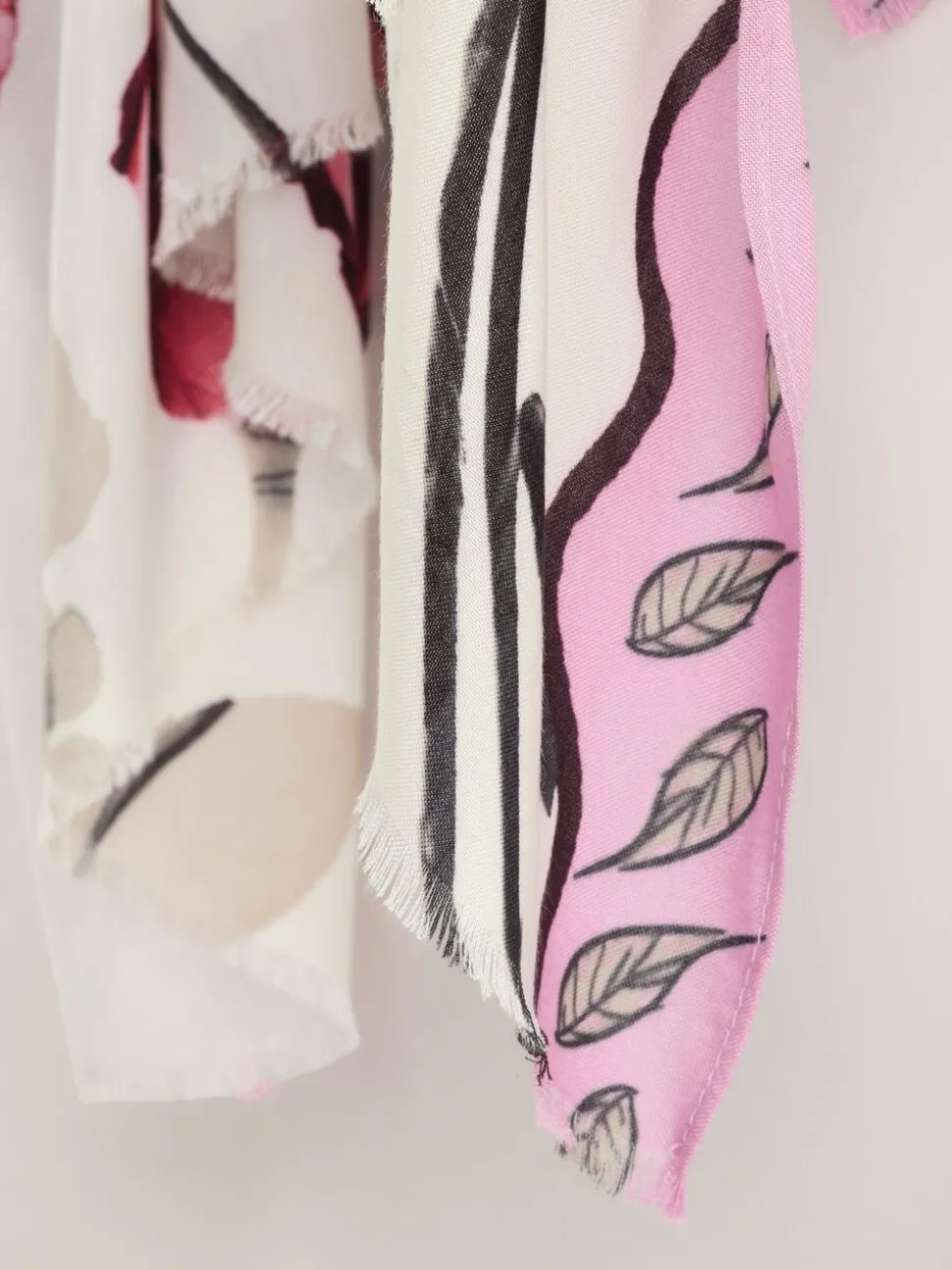 Rose Floral White Lightweight Scarf