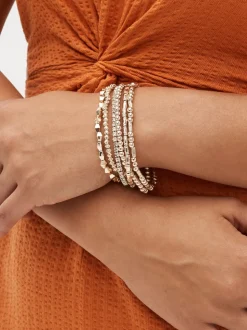 Rose Gold Tone Sparkle Stretch Bracelets Pack