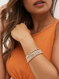 Rose Gold Tone Sparkle Stretch Bracelets Pack