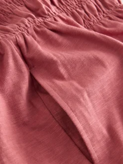 Rose Pink Bandeau Shirred Playsuit