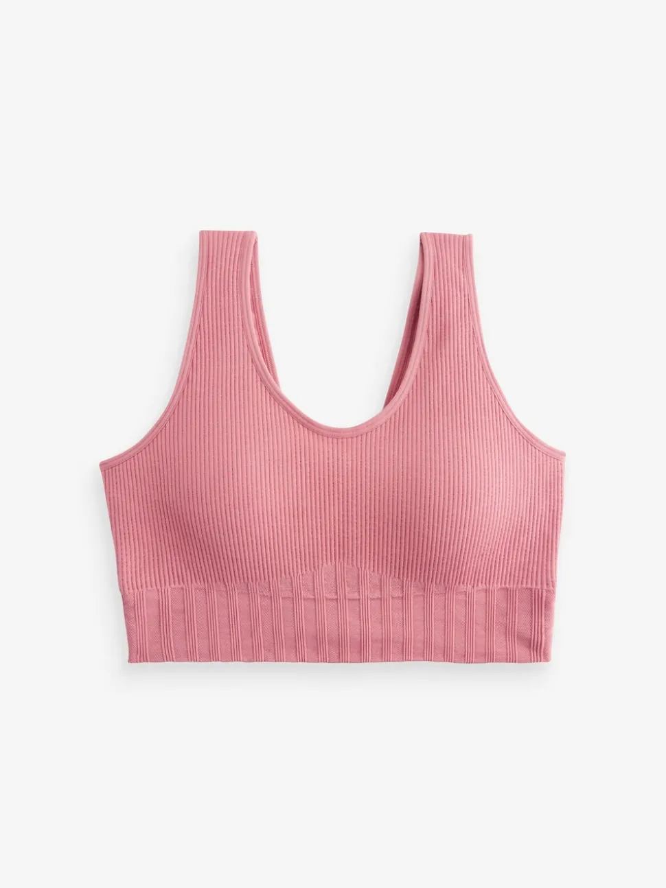 Rose Pink DD+ Supportive Seamless Ribbed NonWired Ultimate Comfort Bra